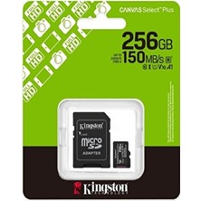 Kingston 256GB Micro SD Hafıza Kartı Solar Panel Güvenlik Kameralara Uyumlu Hızlı Performans