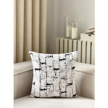Aysa Home Decor Armoni Desenli Beyaz Gri Tekli Kırlent Kılıfı