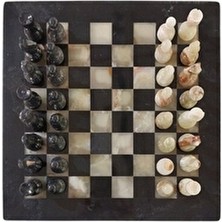 Belle Vie Mermer Satranç Takımı Set 38|38 Boyutunda 32 Parça El Yapımı Dekoratif Kullanım İçin