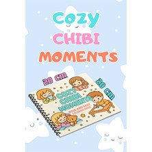 Pink Swan Craft Pink Swan Çocuklar ve Yetişkinler İçin 20x20 cm Büyük Boyama Kitabı Cozy Anime Chibi Moments