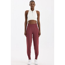 Cepli Dikişsiz Jogger Pantolon Kestane Bordo