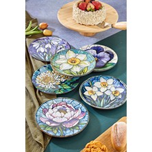 Grandora 6’lı Çiçek Desenli Servis Tabağı Seti (27 Cm) Yemek, Pasta ve Tatlı Tabağı
