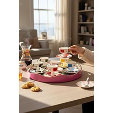 Onedekor 6'lı Porselen Chiteki Renkli Kahve Fincanı