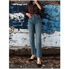Bees Jeans Julia Vintage Kesik Paça Mom Fit Straight Jean