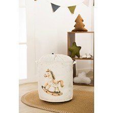 Koza Home Tidy Kids Atlı Karınca Desenli Poplin Büzgülü Sepet (37X40CM) 6018