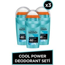 L'Oréal Paris Men Expert Cool Power Anti Perspirant Serinletici Etki Erkek Roll On 50ML 3'lü Set