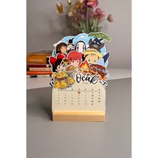 Tifopix 2026 Studio Ghibli Miyazaki Temalı Ahşap Standlı Özel Tasarım Takvim 2026 Masa Takvimi
