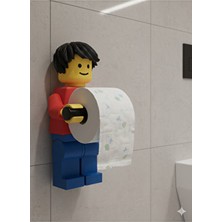 Öztürk Makine Tuvalet Kağıdı Tutucu Tuvalet Kağıtlığı Saçlı Model - Büyük Boy -Lego Adam Tuvalet Kağıdı Tutucu