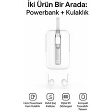 Omaze Kablosuz Bluetooth Kulaklık + Powerbank 2'si 1 Arada - 5200 Mah Powerbank - Dijital Ekran