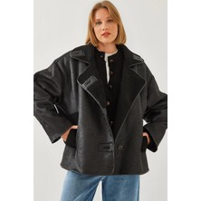 Prifaldi Zr Oversize Else Içi Kürklü Kalın Süet