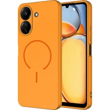 Nova Global Redmi 13C Kılıf M-Safe Şarj Özellikli Zore Meta Kapak - Turuncu