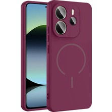 Nova Global Redmi Note 14 4g Kılıf M-Safe Şarj Özellikli Zore Meta Kapak - Mürdüm