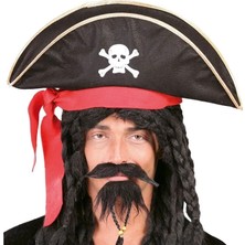 Pazarcan Karayip Korsanları Kaptan Jack Kadife Korsan Şapkası Yetişkin