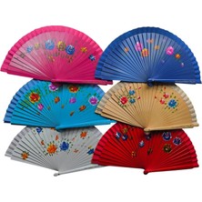 Bambu Çift Taraflı Yelpaze Karışık Renkler 12'li Paket CHN-T775