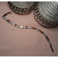 Twinroots Zirkon Taşlı Kararmaz Xuping Çelik Gold / Gümüş Bileklik