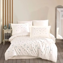 SHC4200 Çift Kişilik Poplin Nakışlı Nevresim Spring Krem