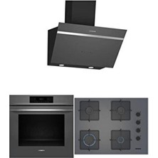 Siemens Yeni HJ852GYN0T EO7C8PP300(67 Cm) Ocak LC66KPJ70T Gri Ankastre Set