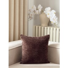 Aysa Home Decor Pure Düz Kahverengi Tekli Kırlent Kılıfı