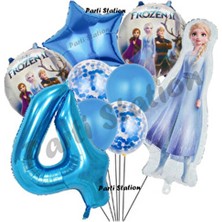 Parti Station Karlar Ülkesi Frozen Konsept 4 Yaş Doğum Günü Balon Set Frozen Elsa Temalı Balon Set