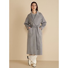 Brooks Brothers Uzun Kol Gri Palto Kadın İçin Şık Tasarım Türkiye Menşeli