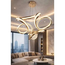 Bohem Aydınlatma Gold Şapkalı Çift Taraflı 3 Renk LED Modern Avize Beyaz/sarı/günışığı