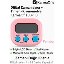 KarmaOfis Dijital Kronometre Mavi • Pembe Tuşlu Timer • 99 Dakika Zamanlayıcı Alarm