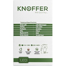 Knoffer 9W Kumandalı Rgb LED Ampul