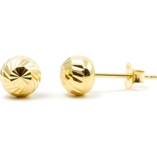 Zeya Kuyumculuk 14 Ayar Altın Kalemli Top Küpe