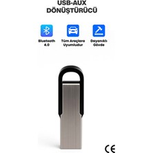 Concord Fm 5.0 Bluetooth Kablosuz Mini Araç Kiti Wireless USB Aux Dönüştürücü +Hoparlör Çevirici Metalik