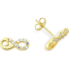 Zeya Kuyumculuk 14 Ayar Altın Taş Detaylı Sonsuzluk Küpe