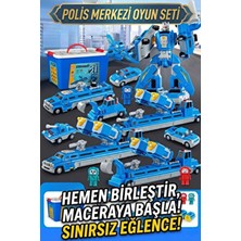 Craftivio Manyetik Dönüşen Robot Araba Seti 21 Parça Sök Tak Eğitici Oyuncak - Kutulu Polis Merkezi