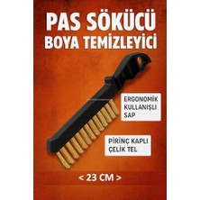 Tel Fırça, Pirinç Kaplı Çelik Tel, Pas Sökücü, Boya Temizleyici, Yüzey Hazırlık Fırçası, Plastik Saplı, 23 cm