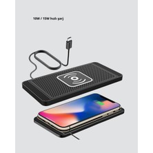 Manyetik Kablosuz Şarj Pedi 15W Hızlı Şarj Kaymaz Silikon Qi Destekli CHN-T775