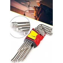 9 Parça Çelik Alyan Takımı Tork Anahtarı Seti Yıldız Alyan Set 120 mm 1410
