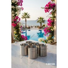 Mutsan 5'li Kokusuz Kapaklı Küllük | 304 Kalite Paslanmaz Çelik | Araç Bardaklık Uyumlu