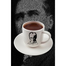 Dragon Store Atatürk Baskılı Kaliteli Porselen Türk Kahvesi Fincanı