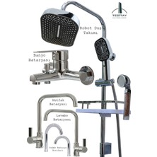 Tesitay Mutfak Lavabo Banyo Bataryaları ve Geniş Şampuanlıklı Robot Duş Seti Piano Serisi