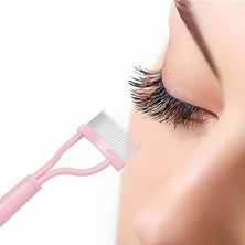 Xspring Kirpik Fırçası, Kirpik Ayırıcı ve Kaş Fırçası, Makyaj Kozmetik Güzellik Ekipmanı, Çelik Iğneli Kıvırıcı ile Kirpik ve Kaş Makyaj Fırçası (Pembe)
