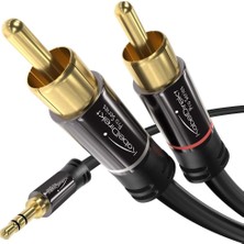 – Cinch'ten 3,5mm 'a Adaptör Kablosu – 1m – Çok Yönlü Tak ve Çalıştır Ses Kablosu (Aux/3,5 Mm'den 2x Cinch/rca'ya Akıllı Telefon, Tablet, Ses Çubuğu, Tv, Dizüstü Bilgisayar, Mp3)