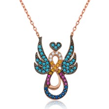 Erseyy 925 Ayar Gümüş Kanatlı Sonsuz Aşk Kadın Gümüş Kolye