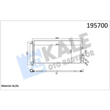 Kale 010ABC060 - Klima Kondenseri Lınea 1.3 Jtd 628×305X12 1 Sıra Alb Sistem