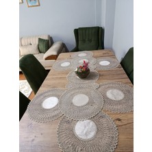 Karamanlı Home Pamuklu Supla Takım+Runner Lı6 Kişilik Düz Gri. Simli Bej Kadife ve Krem Kadifeçeşitlerinde