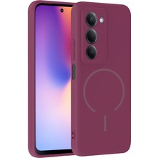 Tredonim Redmi 15 Kılıf M-Safe Şarj Özellikli Zore Meta Kapak - Mürdüm