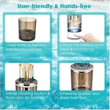 Orret Home Elektrikli Makyaj Fırçası Temizleyici – Ultrasonik Derin Temizleme, Hızlı Kurutma ve Derinlemesine Hijyen, Tüm Fırça Boyutlarına Uygun Makyaj Fırçası Temizleme Makinesi