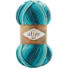 Alize Süperlana Maxi Batik 5 Adet 7801 Turkuaz Renkli El Örgü Ipliği