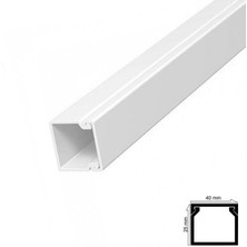 SHC4200 Kablo Kanalı 40X25 mm 2 Metre Yapışkan Bantlı 4 Adet