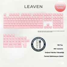 Leaven Mekanik Klavye Keycap -136 Tuşlu Dalgalı Pembe Tuş Takımı