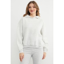 FullaModa 3 Iplik Kapüşonlu Oversize Sweatshirt