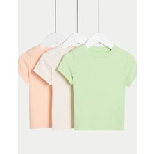 Marks & Spencer 3'lü Pamuk Karışımlı T-Shirt (2-8 Yaş)