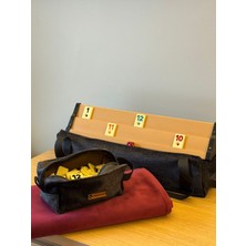 Mady Aksesuar Okey Takım Çantası Antrasit, Oyun Masası Örtüsü, Plastik Okey Takımı Seti